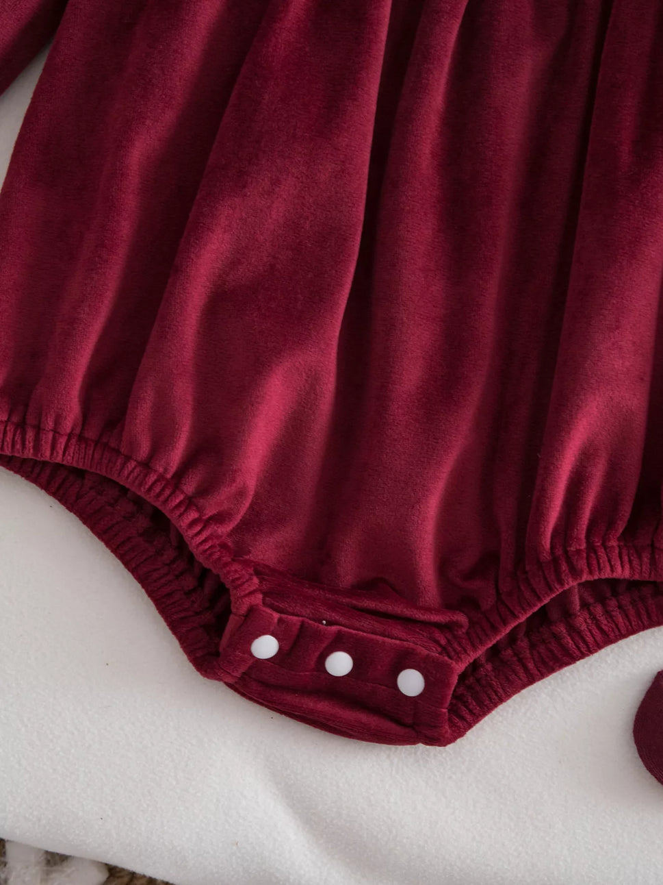 Children's Christmas Velvet Bodysuit and Socks Set