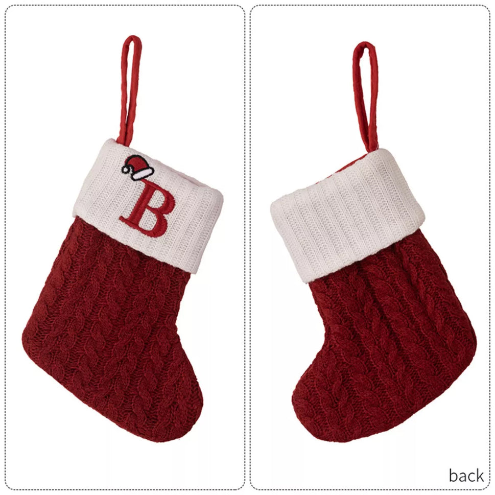 Cable-Knit Contrast Christmas Stockings