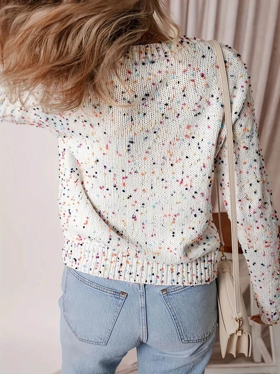 Colorful Button Up Long Sleeve Cardigan