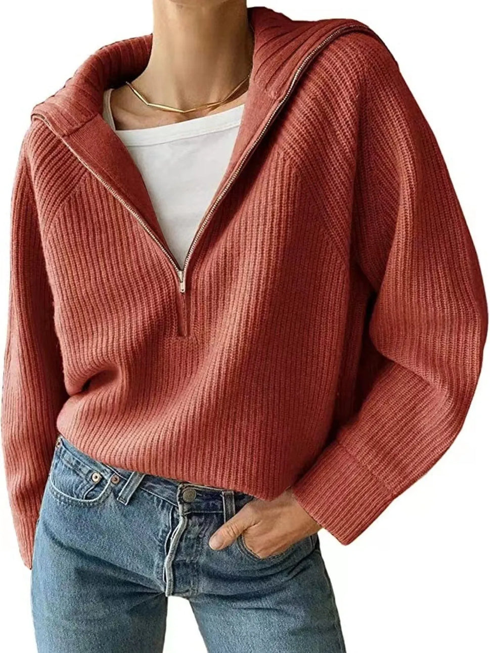 Half-Zip Long Sleeve Sweater