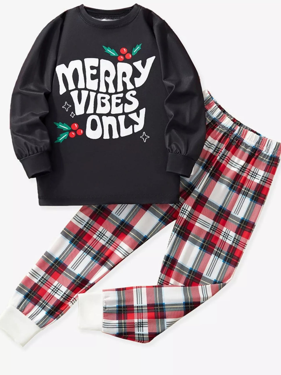 Children's Merry Vibes Only Christmas Pajama Set