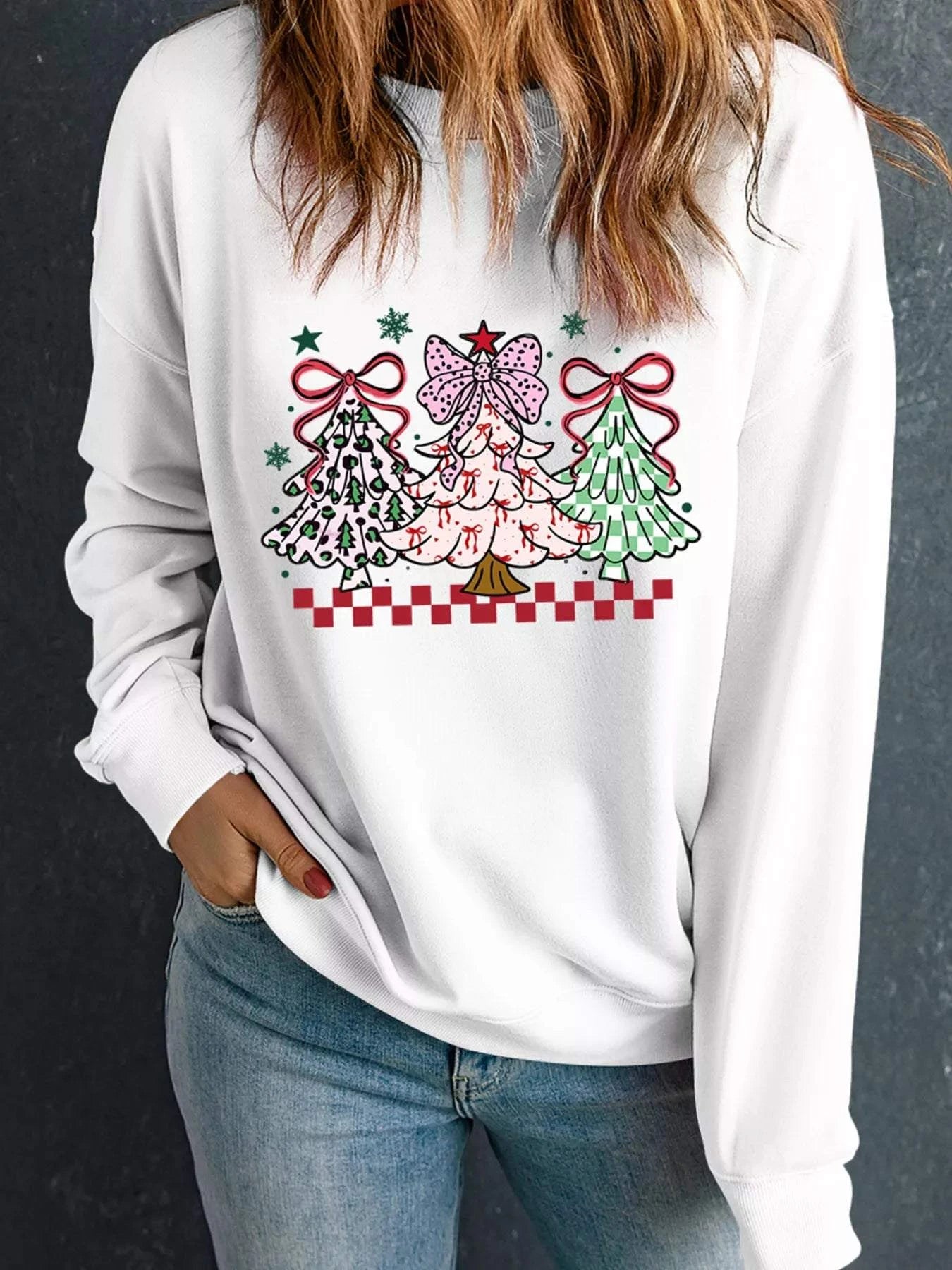 Christmas Tree Graphic Customized Holiday Sweatshirt