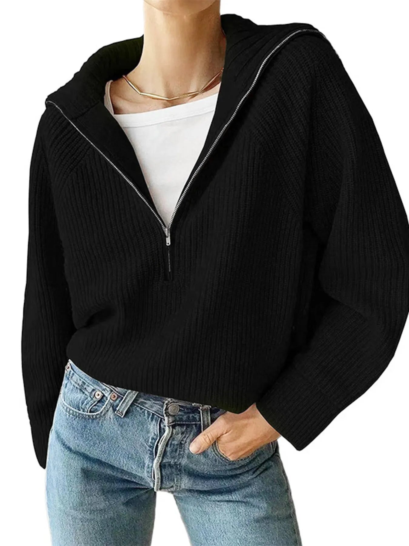 Half-Zip Long Sleeve Sweater