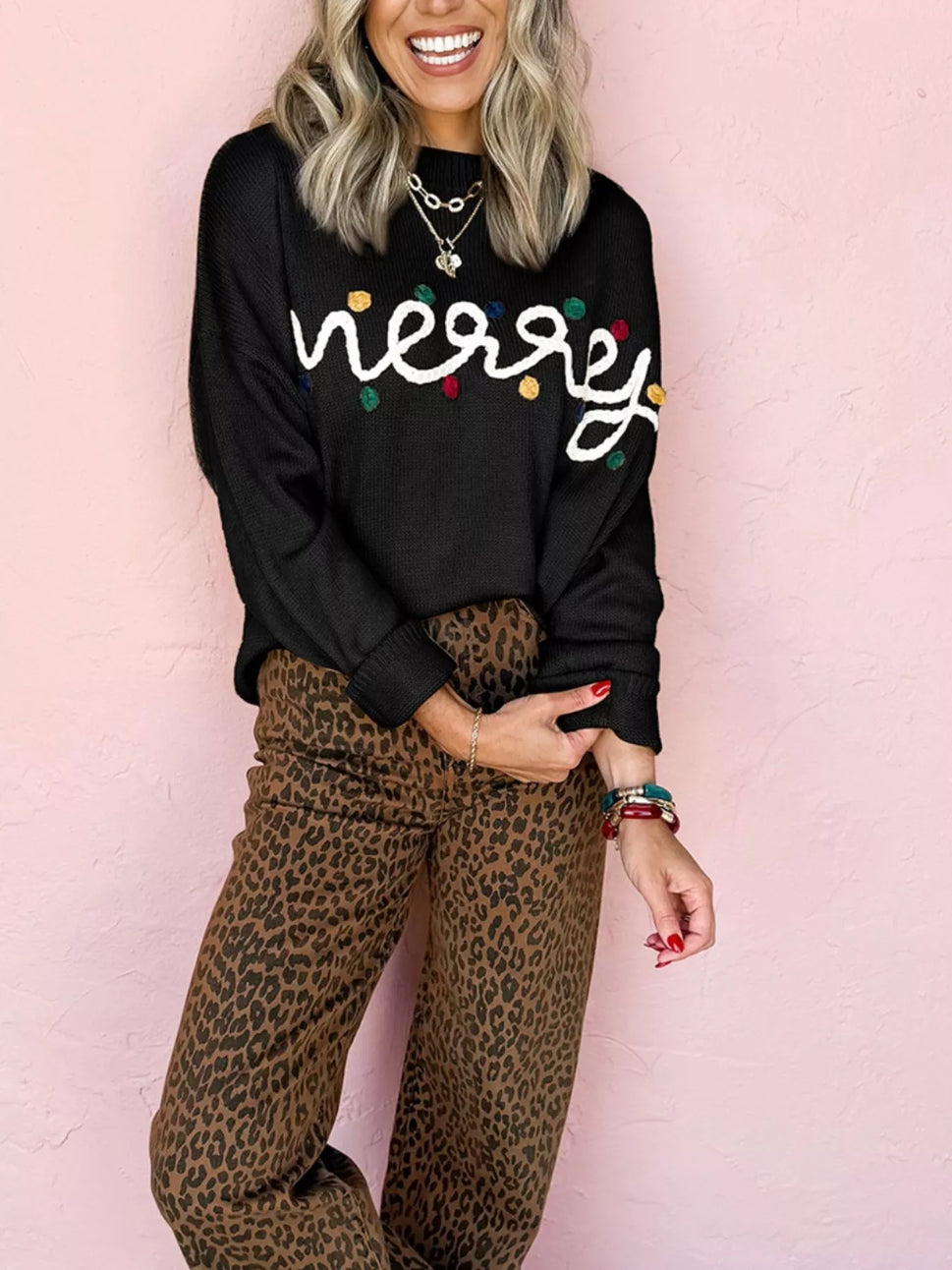 Merry Round Neck Christmas Sweater