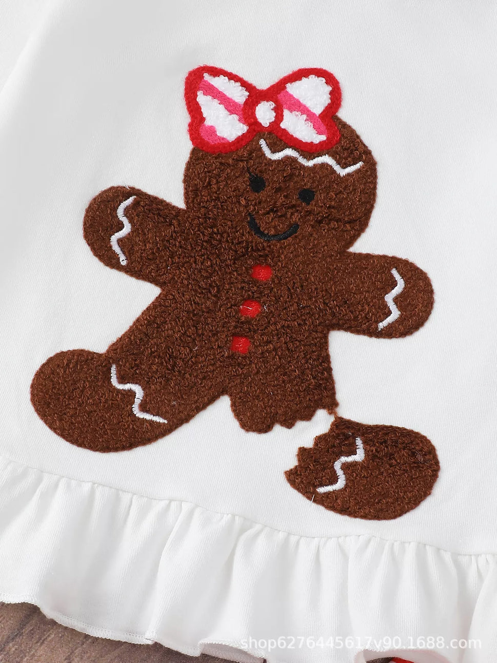 Children's Christmas Ruffle Trim Top and Pants Set