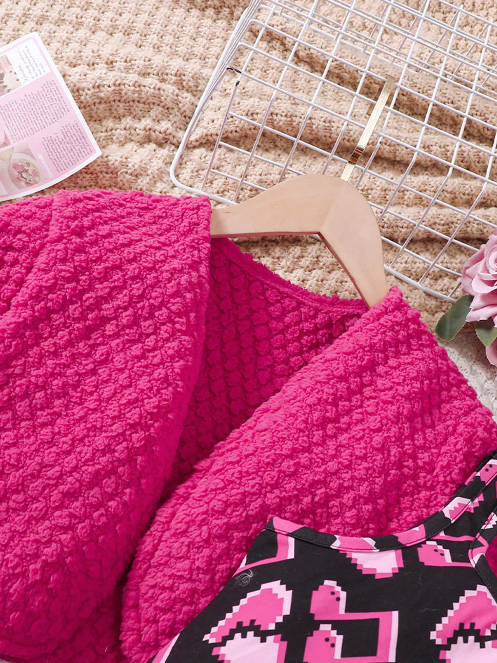 Children's Printed Dress and Cardigan Set