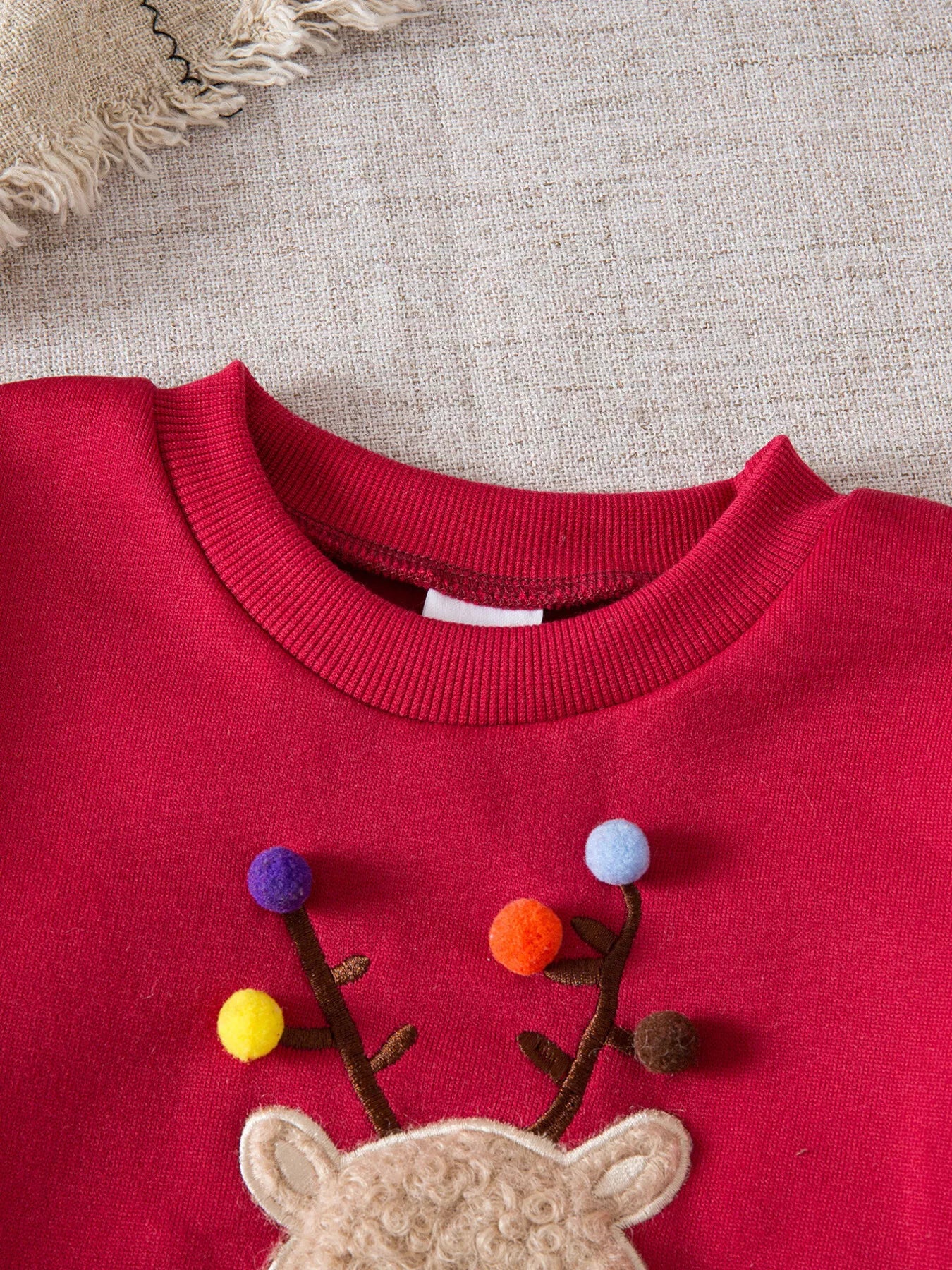 Children's Christmas Reindeer Sweatshirt & Plaid Skirt Set