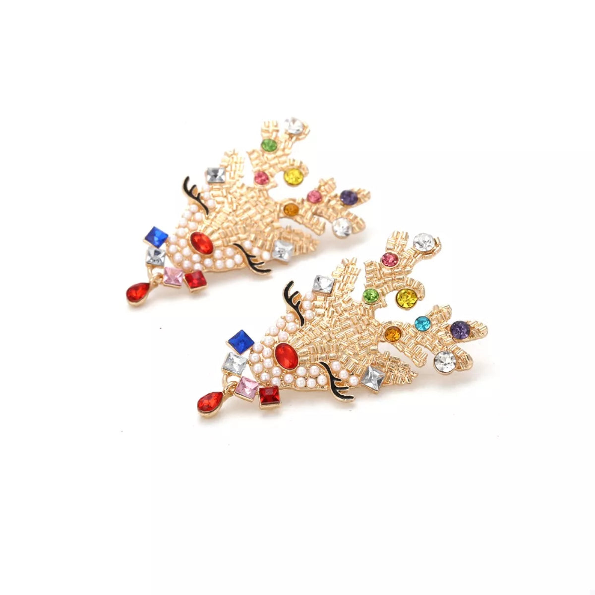 Christmas Reindeer Rhinestone Earrings