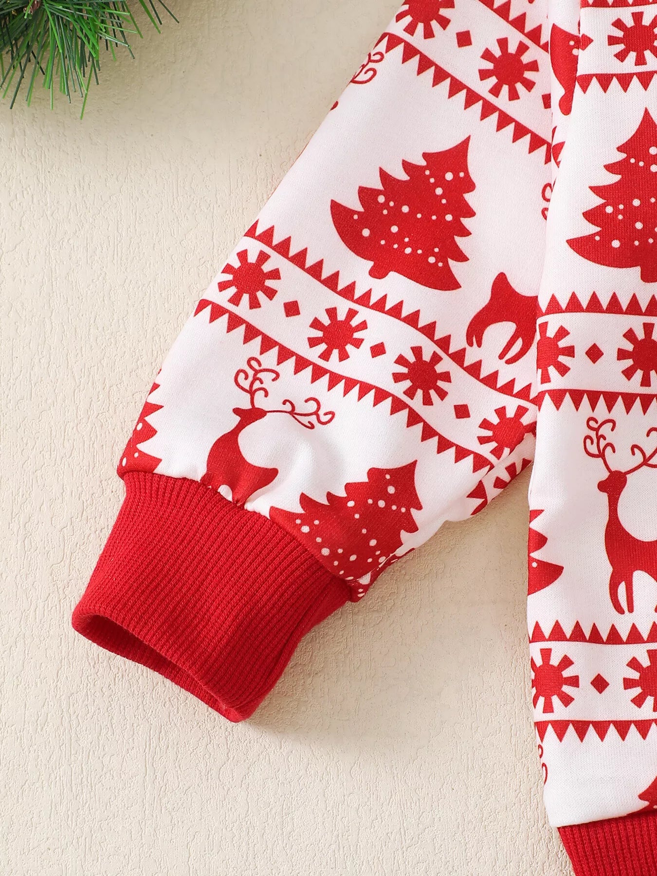 Children's Christmas Reindeer & Tree Print Top and Pants Set