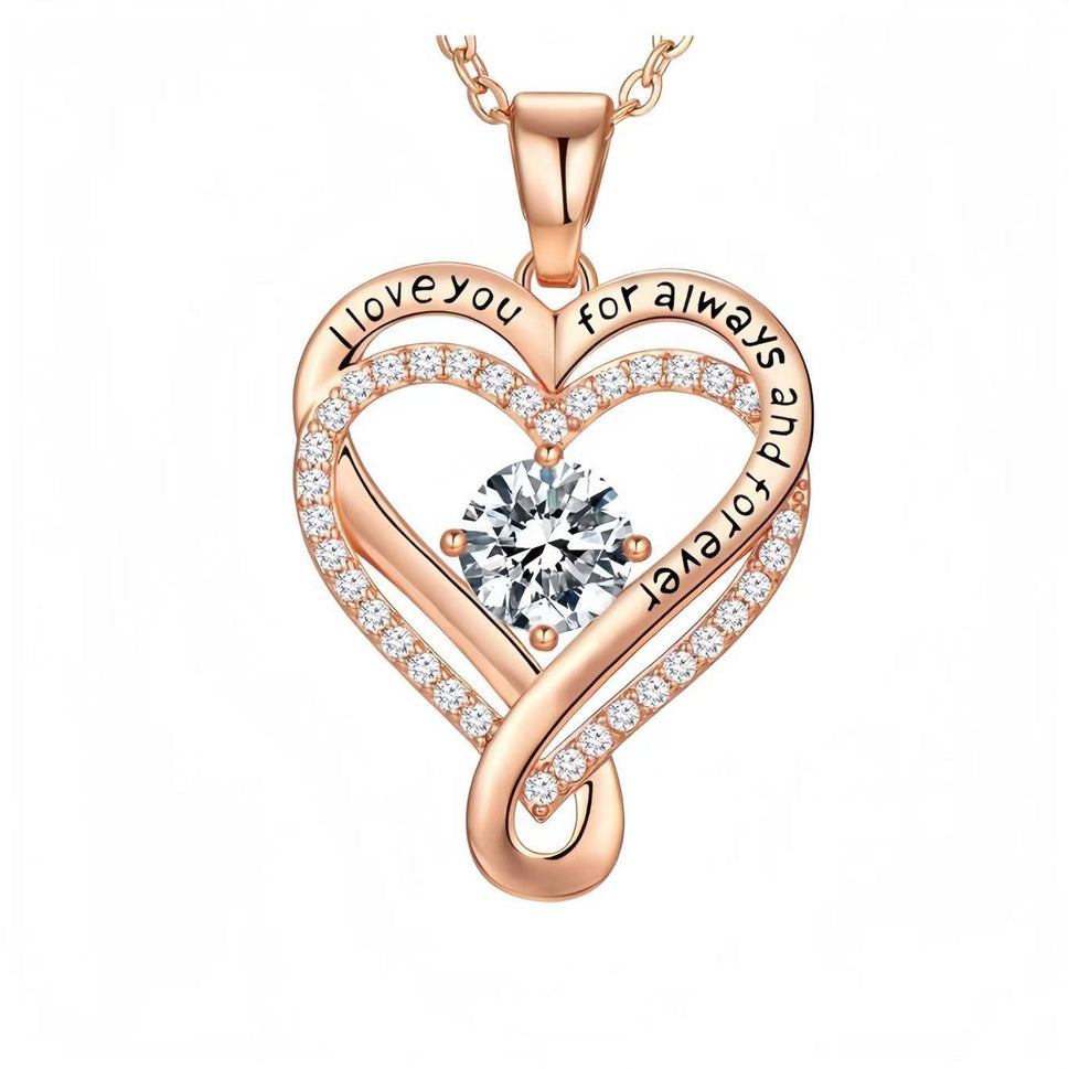 Double-layer heart-shaped necklace