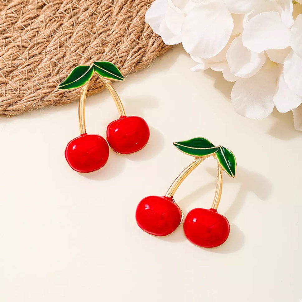18K Gold-Plated Cherry Earrings