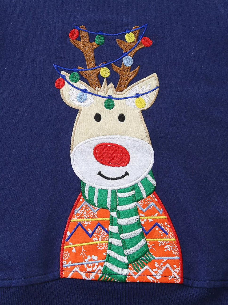 Children's Reindeer Embroidered Christmas Outfit Set