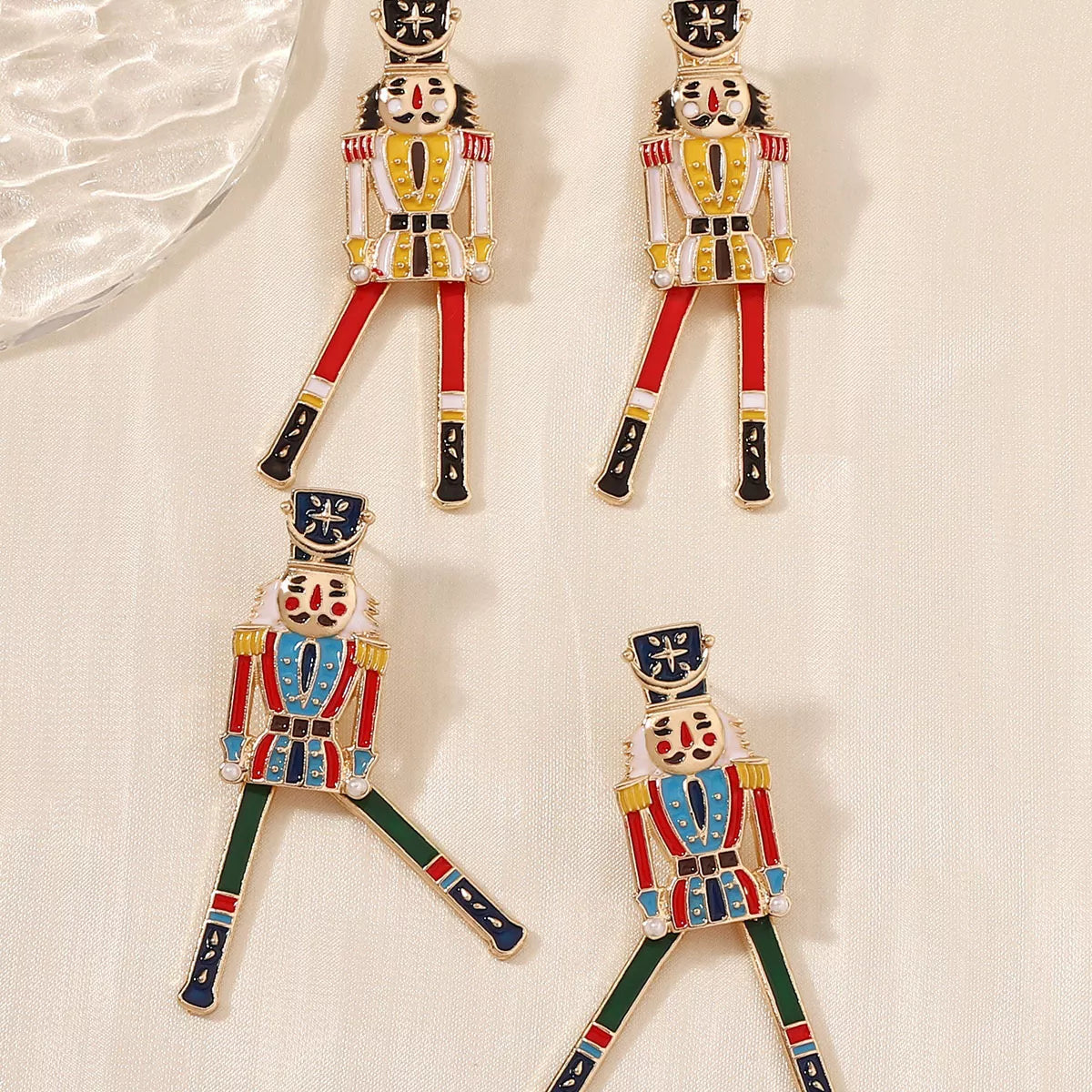 Christmas 18K Gold-Plated Nutcracker Soldier Earrings