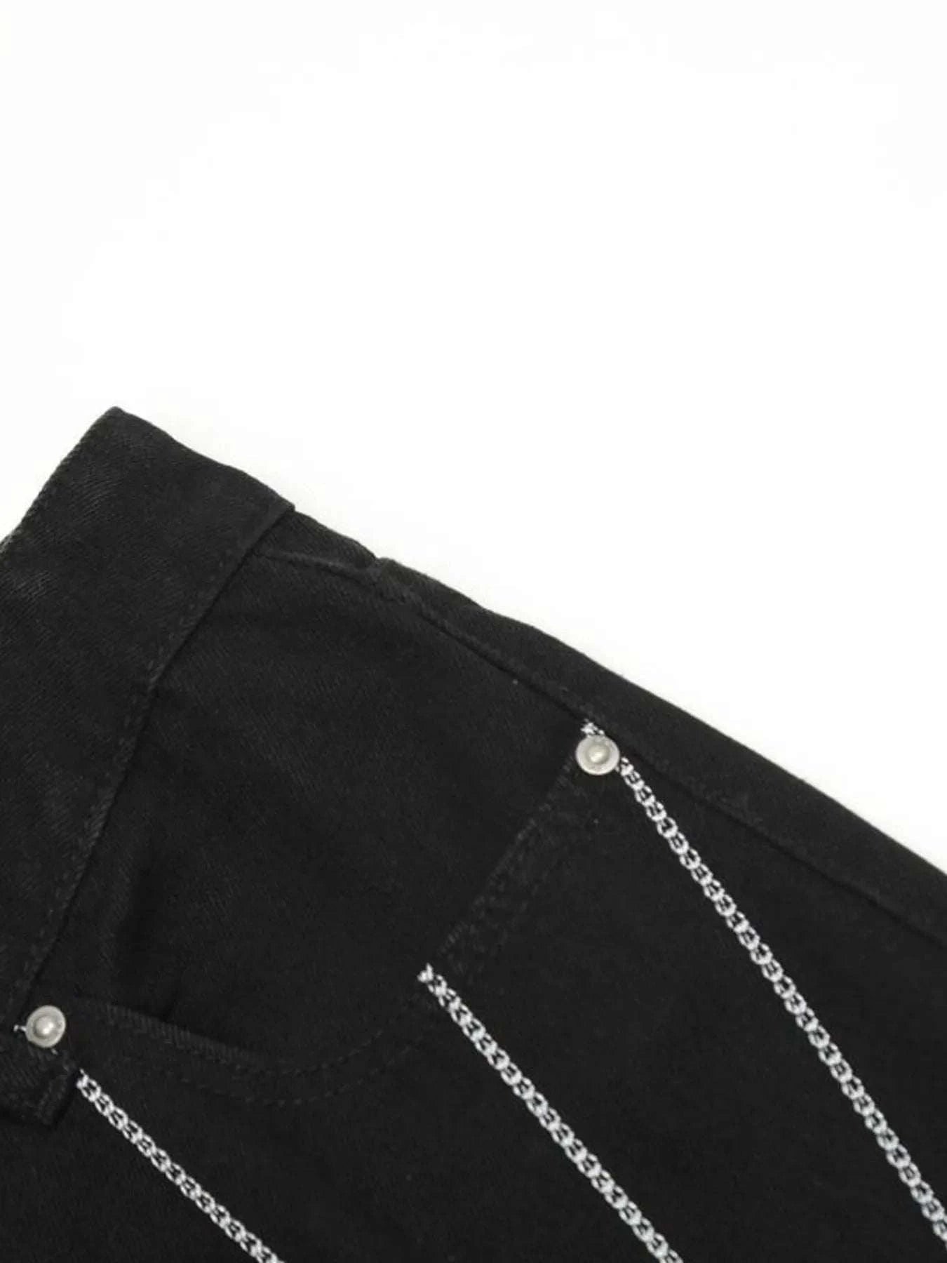 Men's Spider Web Embroidered Flared Jeans