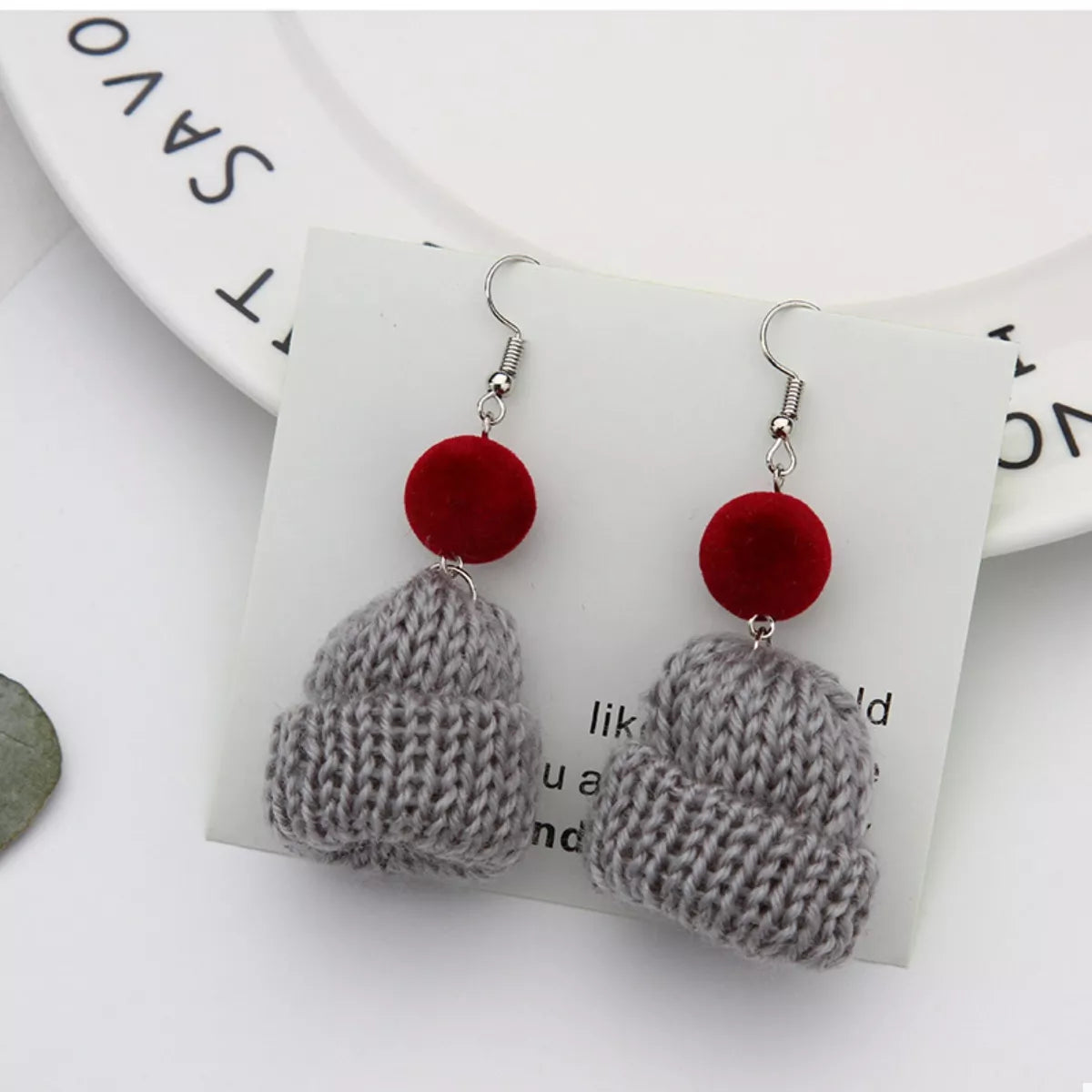 Christmas Knitted Beanie Earrings