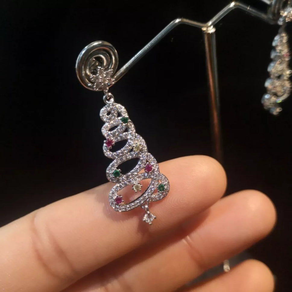 Christmas Tree Dangle Earrings