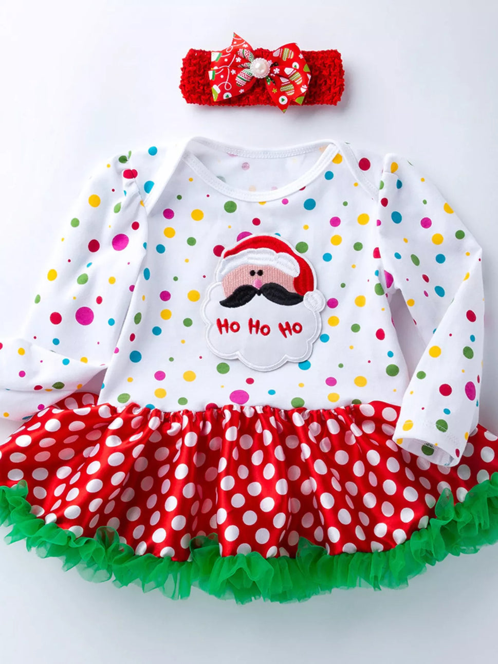 Children's Christmas One Piece Dress with Headband