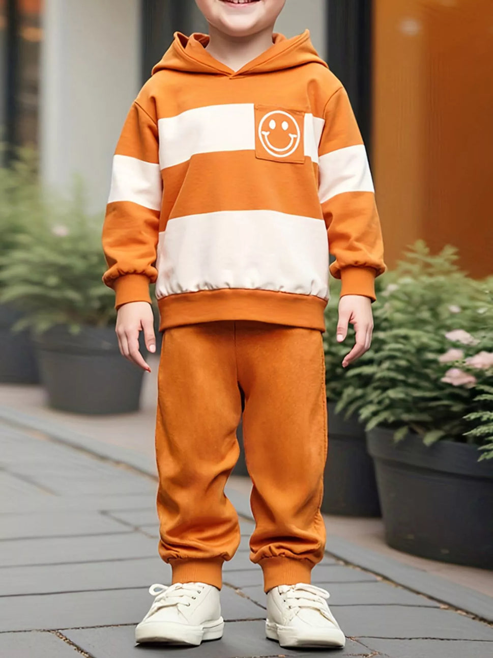 Children's Color Block Hoodie & Pants Set