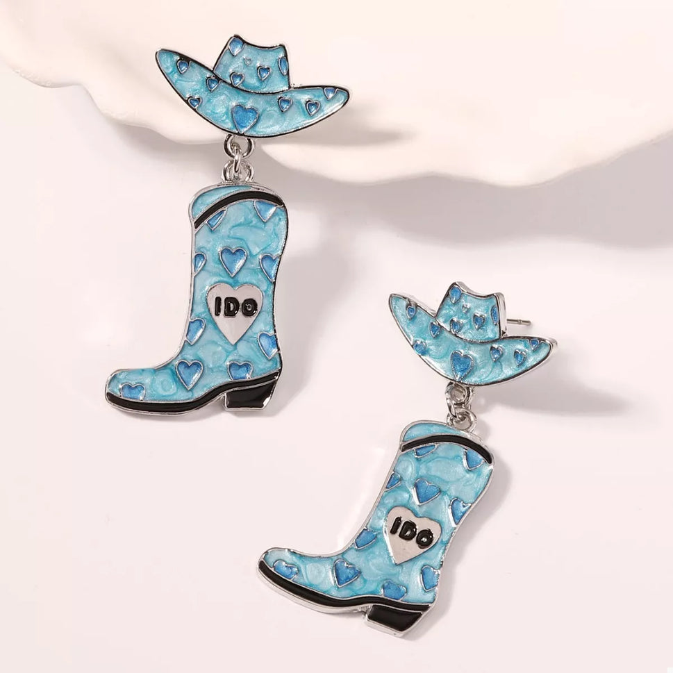 Cowgirl Hat and Boot Dangle Earrings