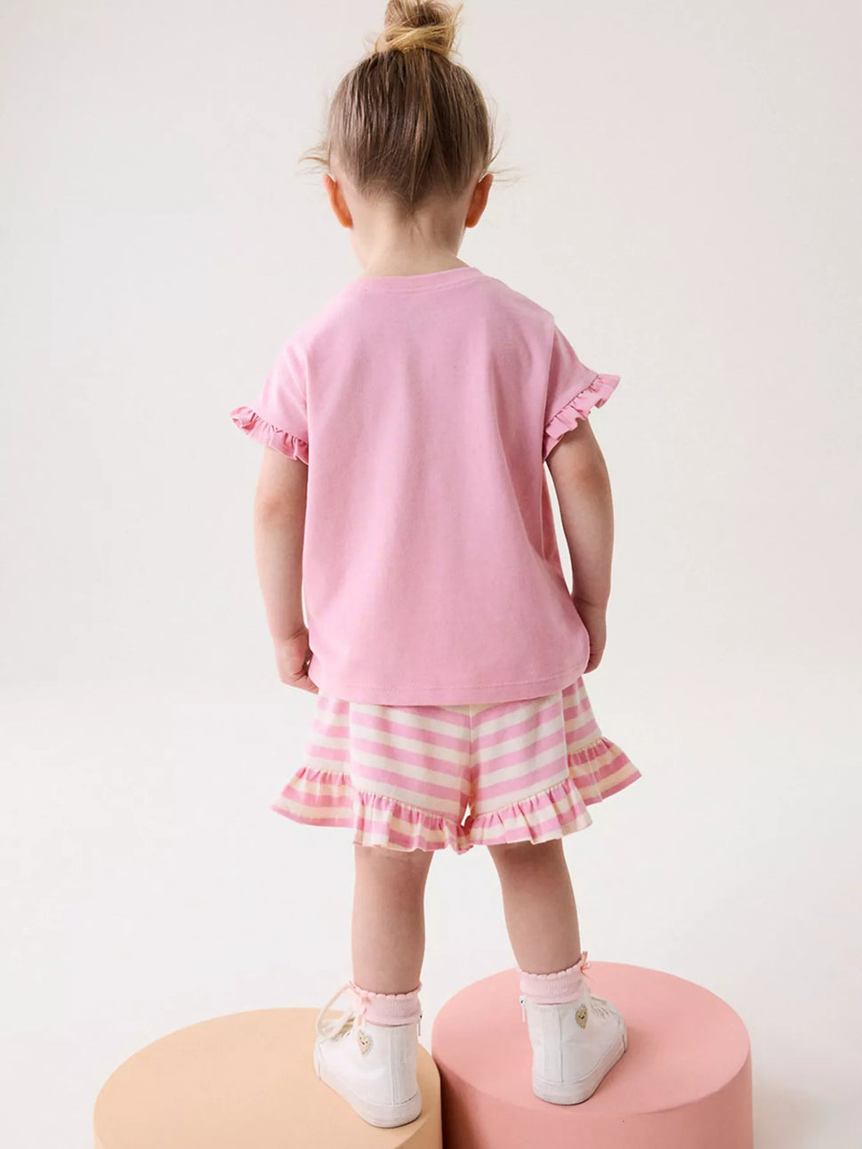 Children's Cute Bunny Applique Ruffle Trim Set