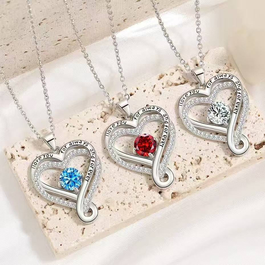 Double-layer heart-shaped necklace