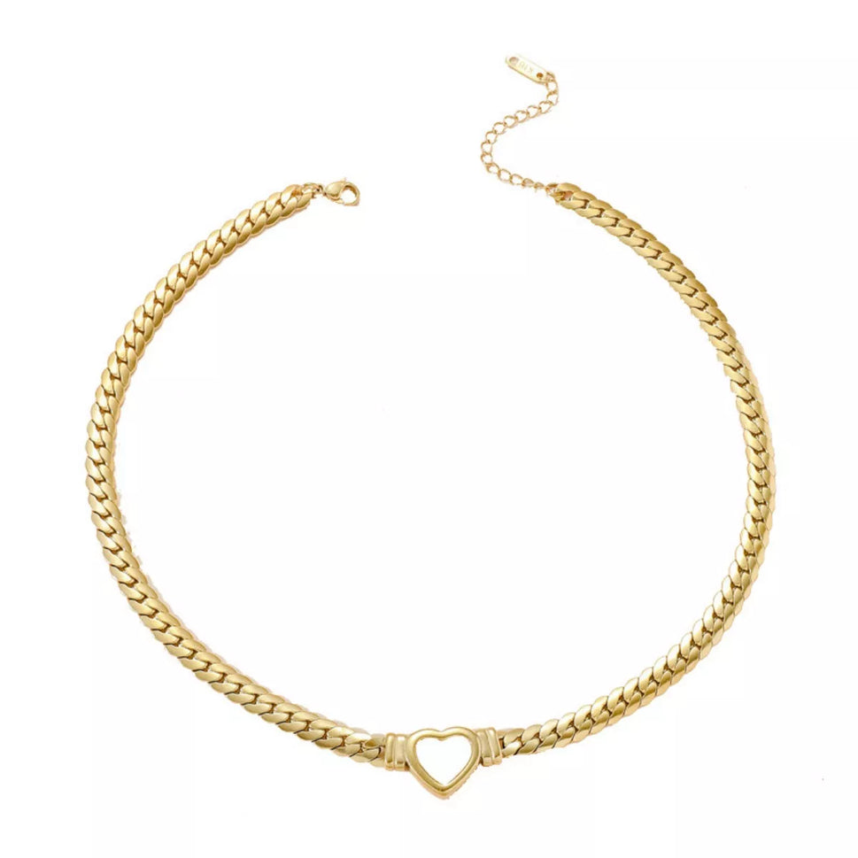 18K Gold-Plated Chain Heart Necklace