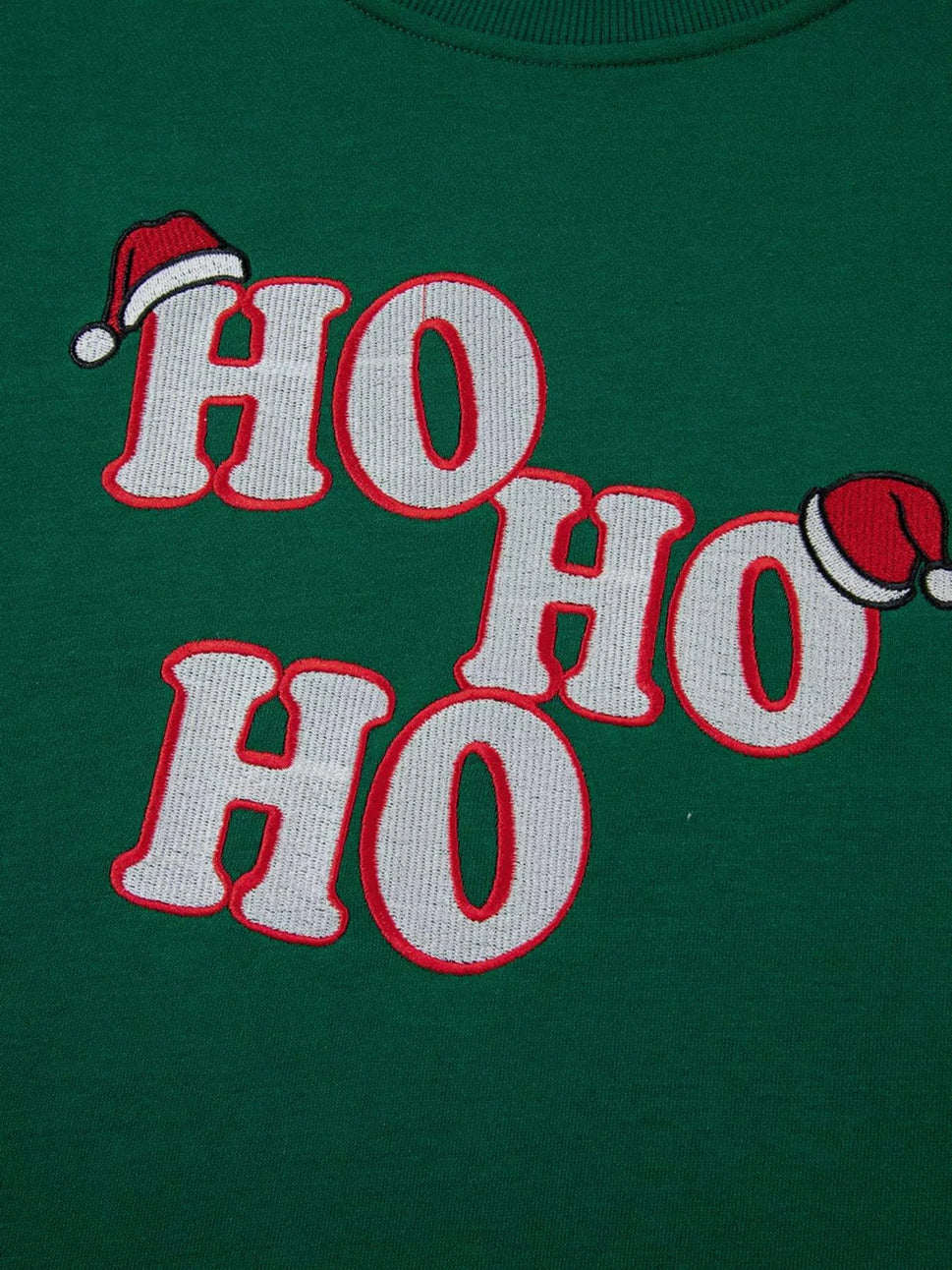 Embroidered Letter Christmas Round Neck Sweatshirt