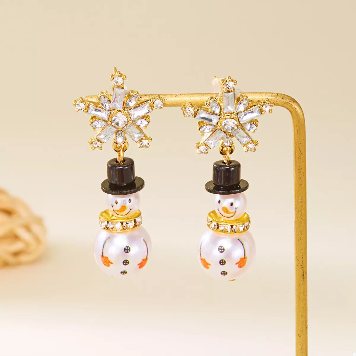 Christmas Snowman Drop Earrings