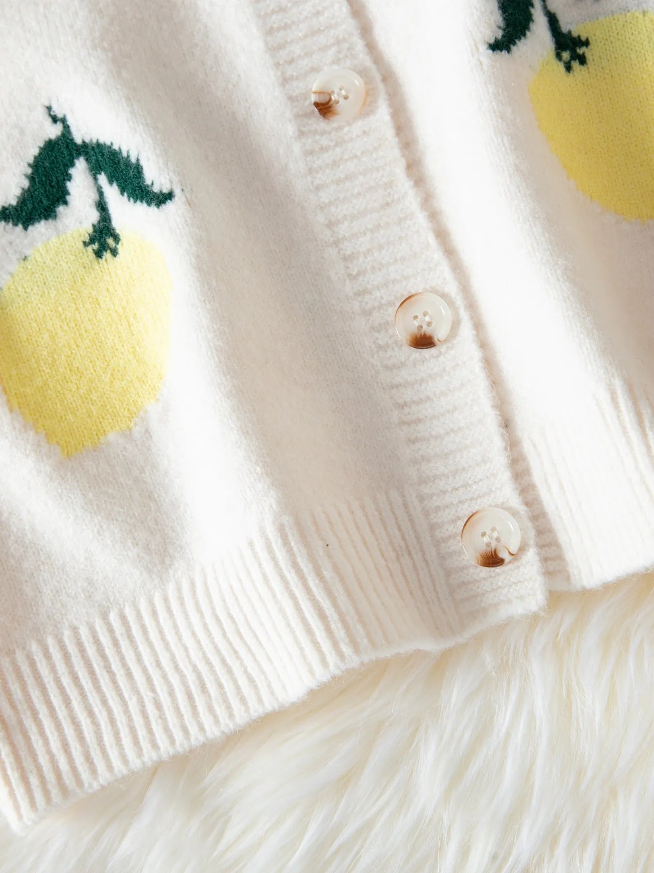 Lemon Button-Up Long Sleeve Cardigan