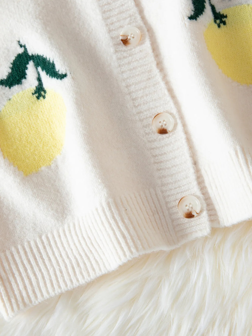 Lemon Button-Up Long Sleeve Cardigan