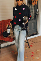 Switch Valentine’s Day Heart Patched Turtleneck Long Sleeve Top 3 image