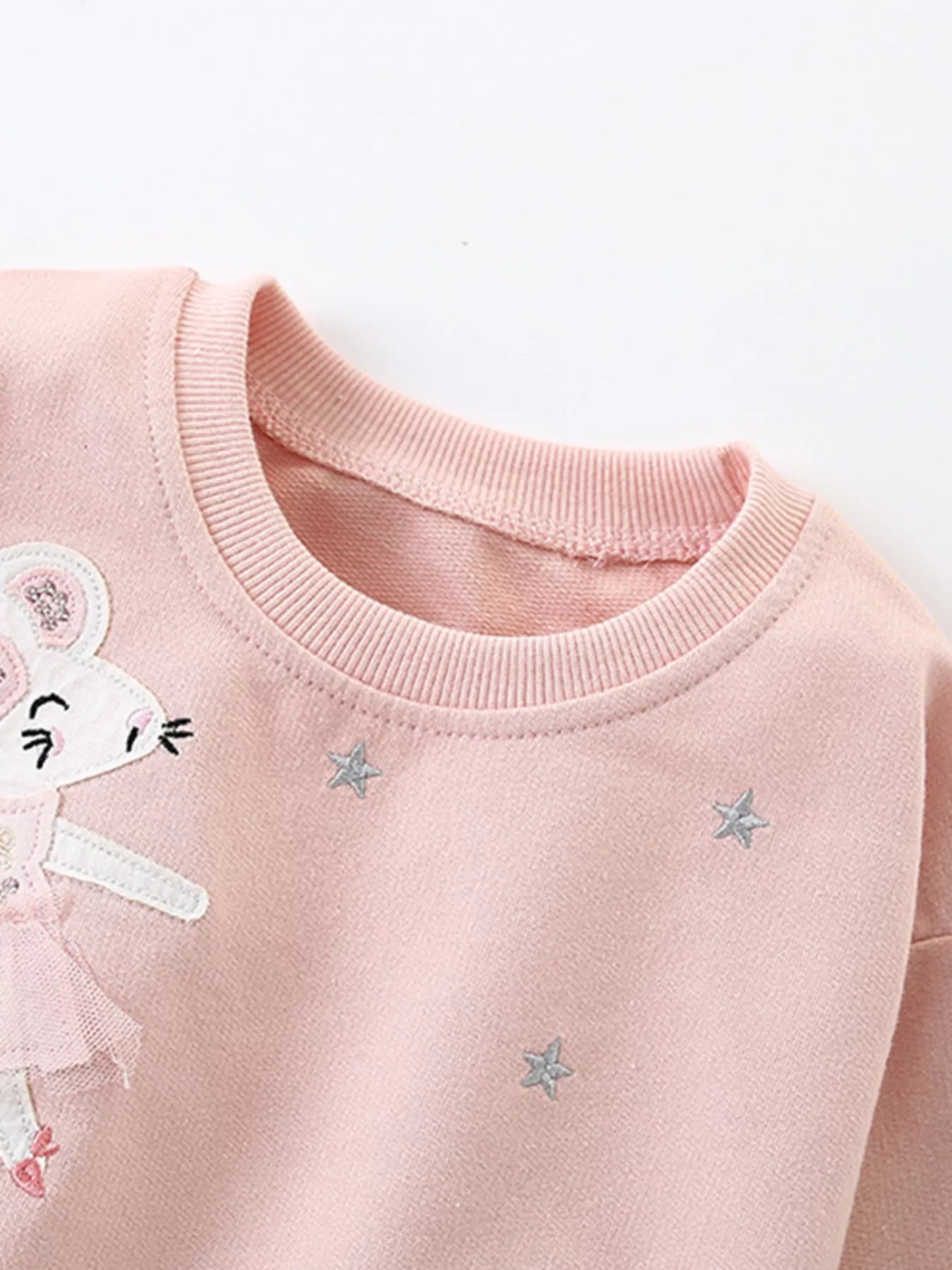 Children's Ballerina Mouse Applique Sweatshirt & Pants Set