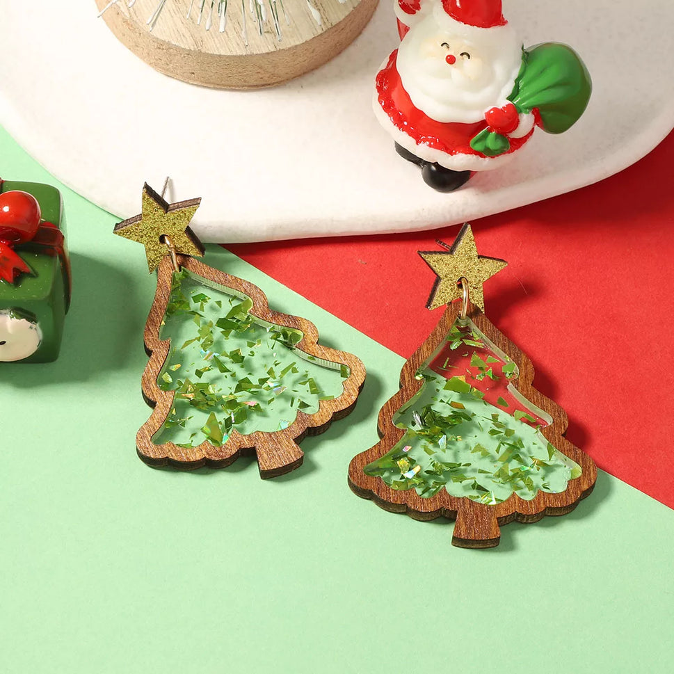 Christmas Tree Star Earrings