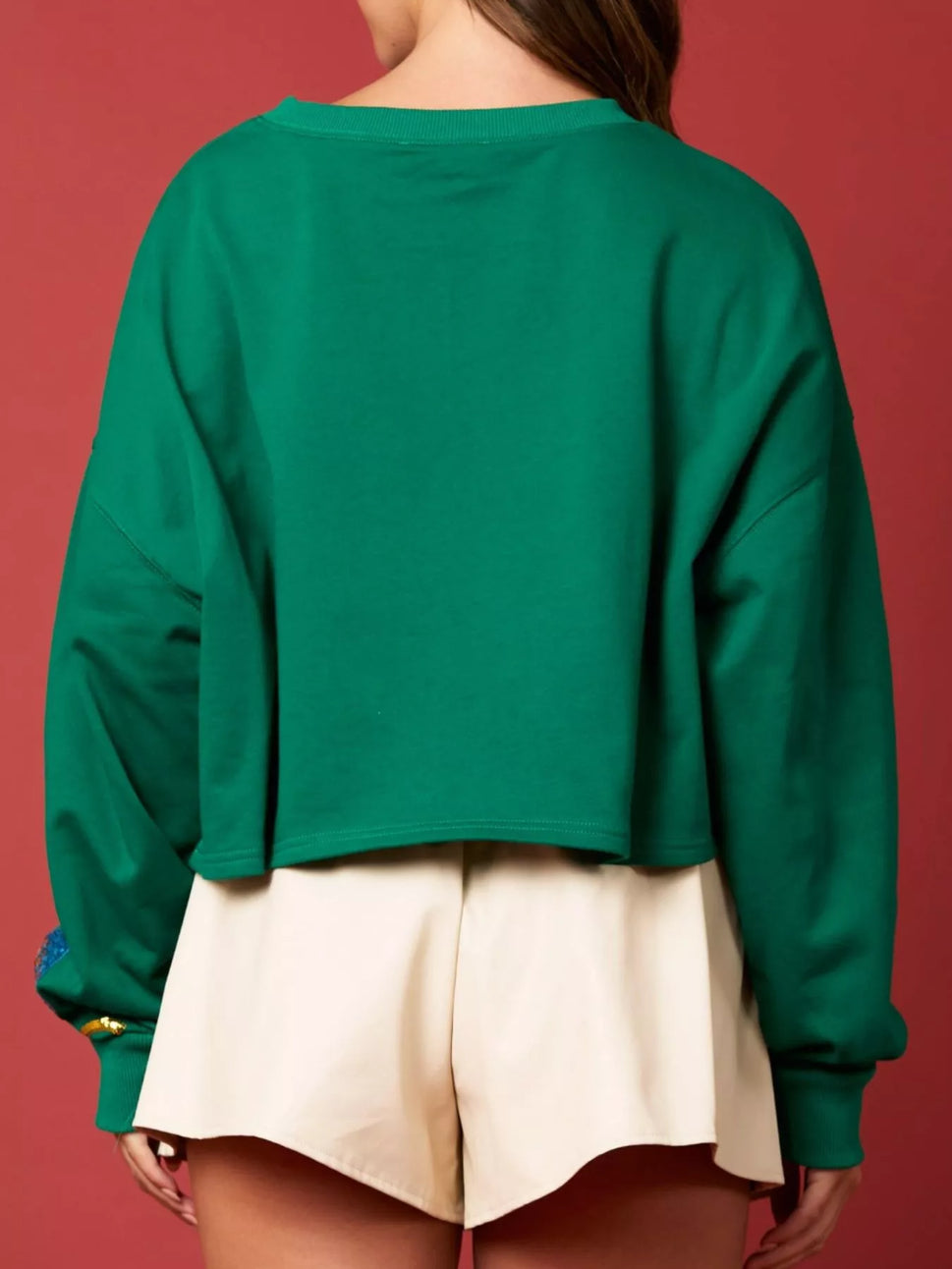 Christmas Holiday Lights Sequin Embellished Sweatshirt