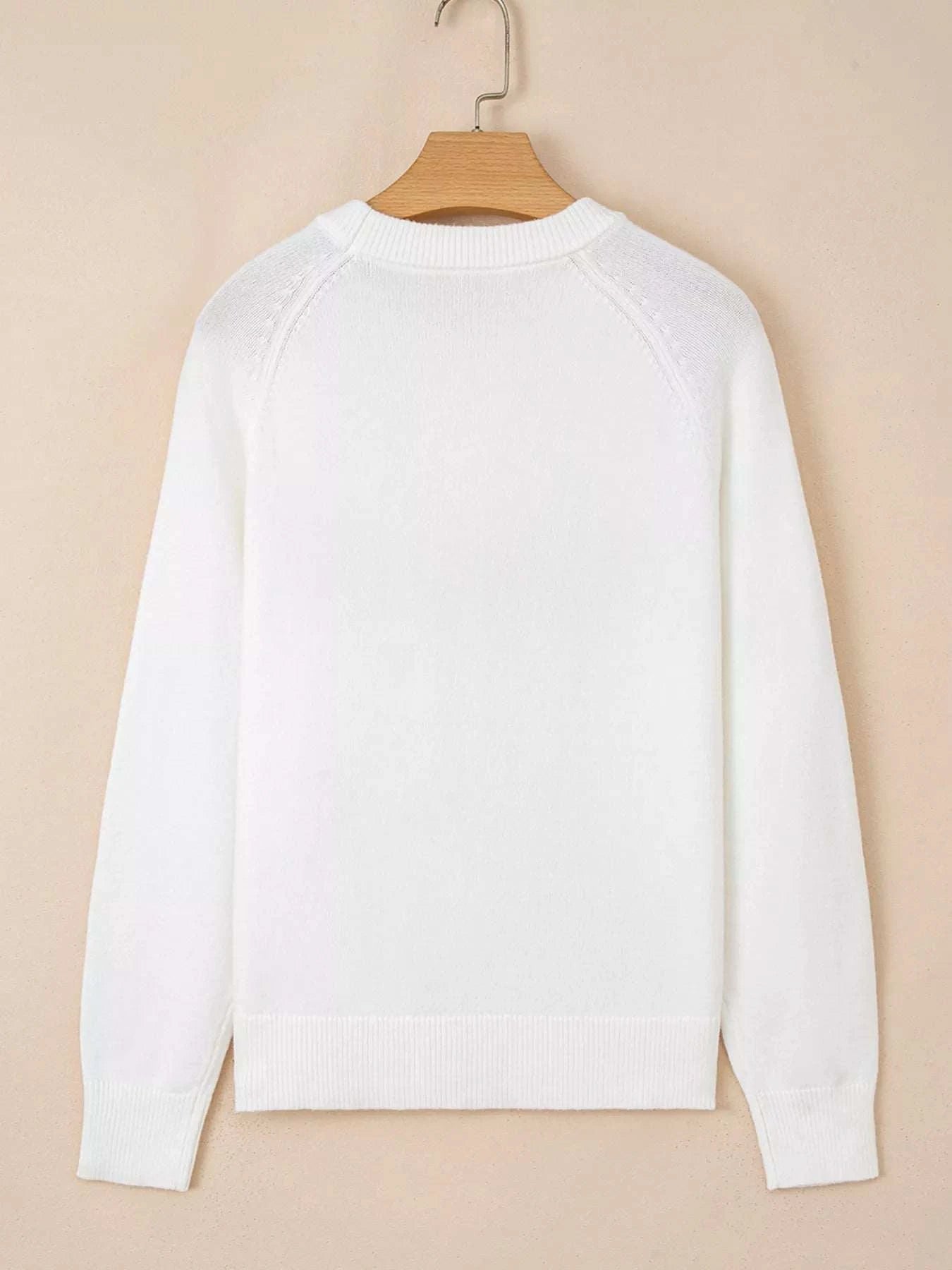 MERRY Letter Pattern Christmas Raglan Sleeve Sweater