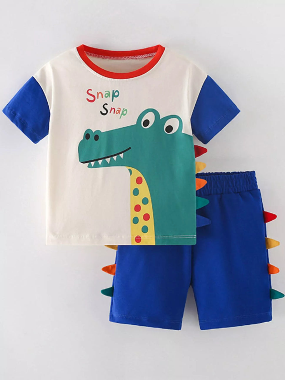 Children's Dinosaur Applique Two-Piece Set