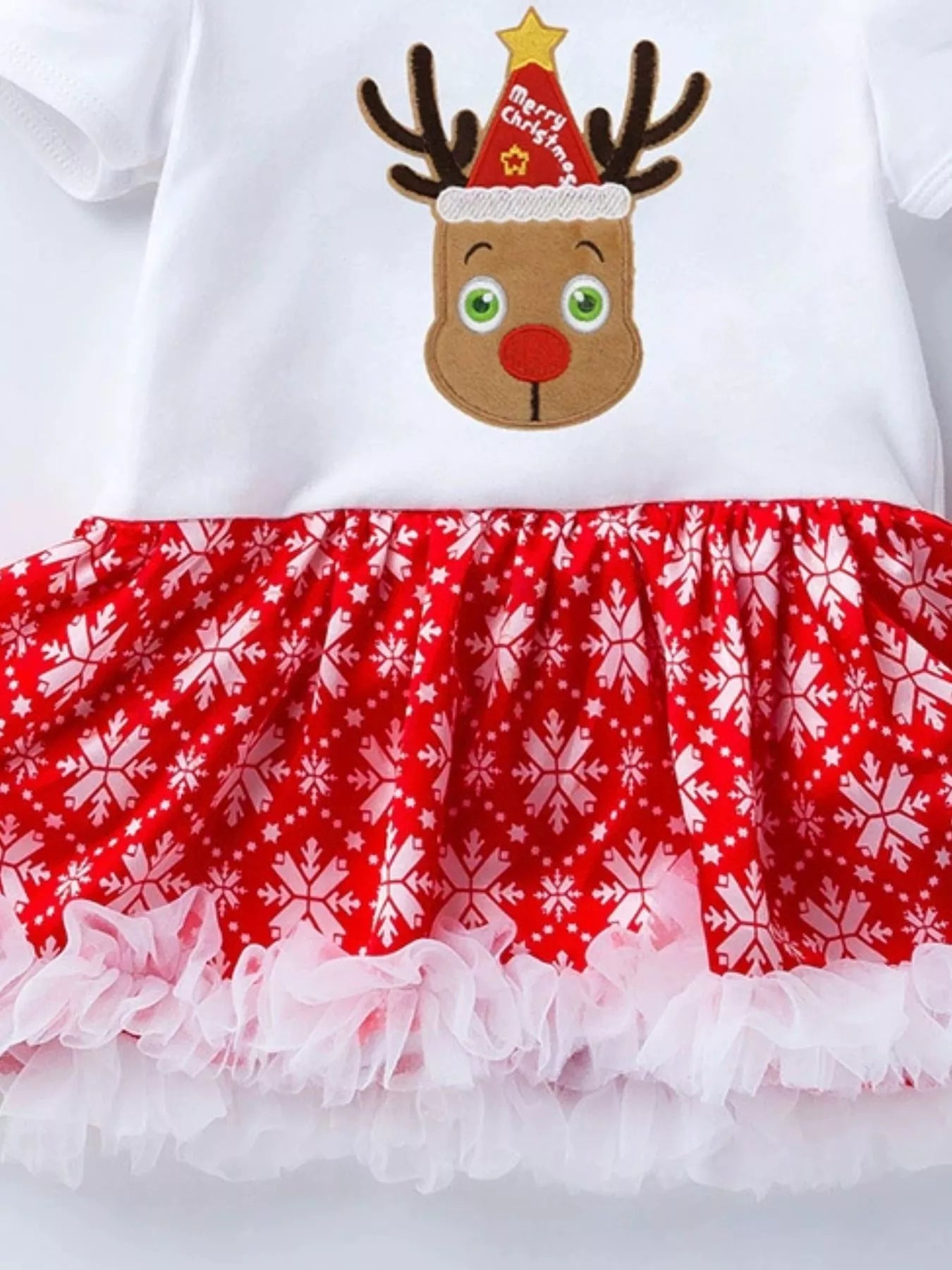 Children's Christmas One Piece Dress with Headband