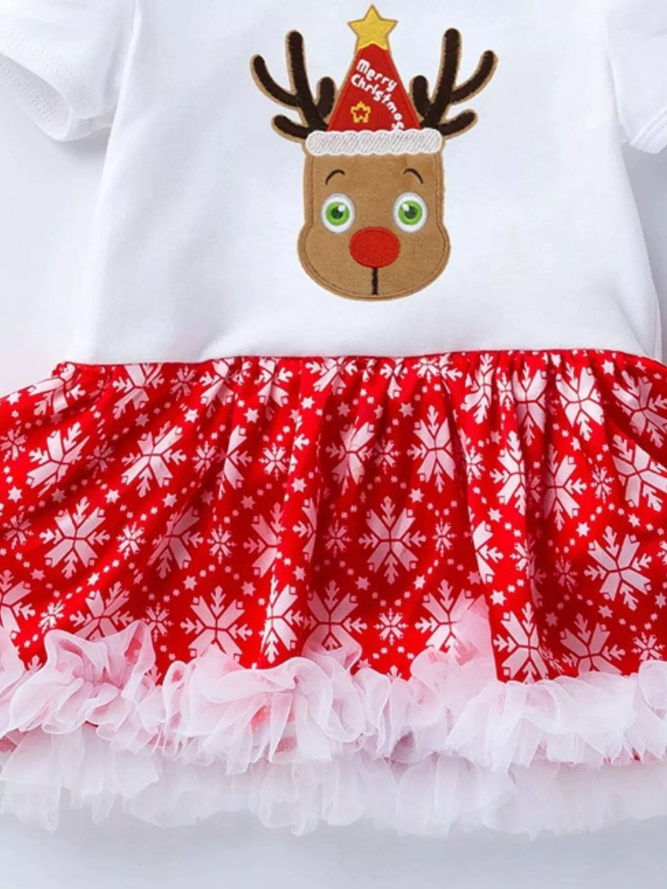Children's Christmas One Piece Dress with Headband