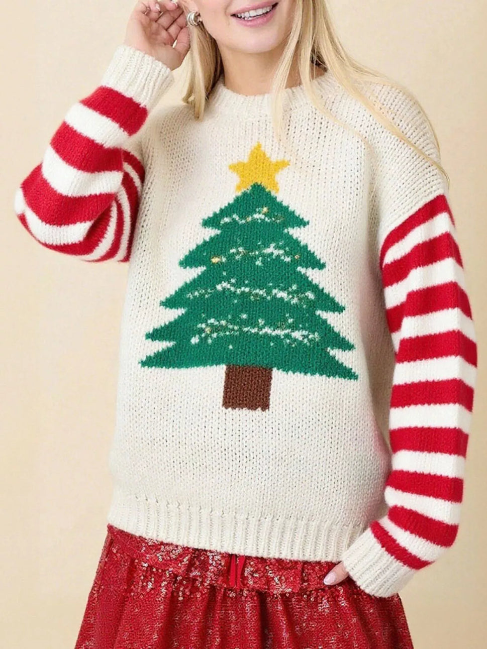 Christmas Tree Round Neck Sweater