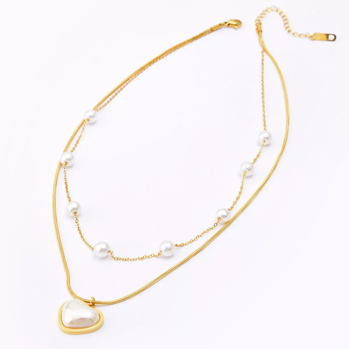 18K Gold-Plated Double Layered Heart Necklace