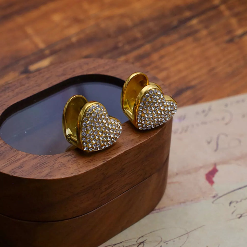 Heart-Shaped Stud Earrings