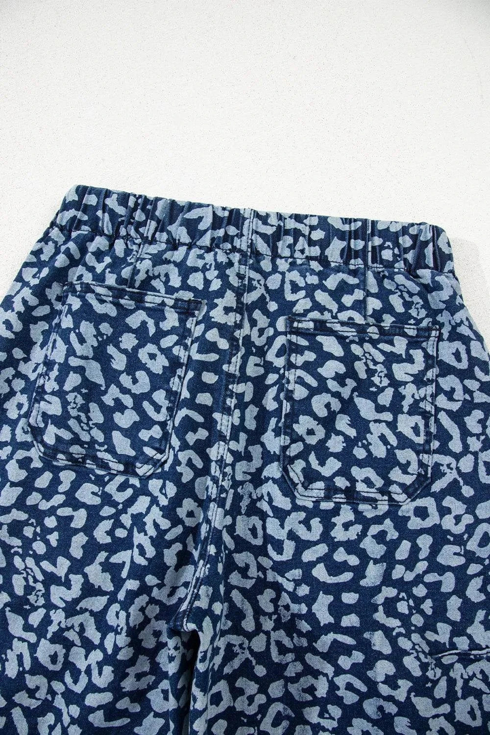 Leopard Print Wide Leg Jeans