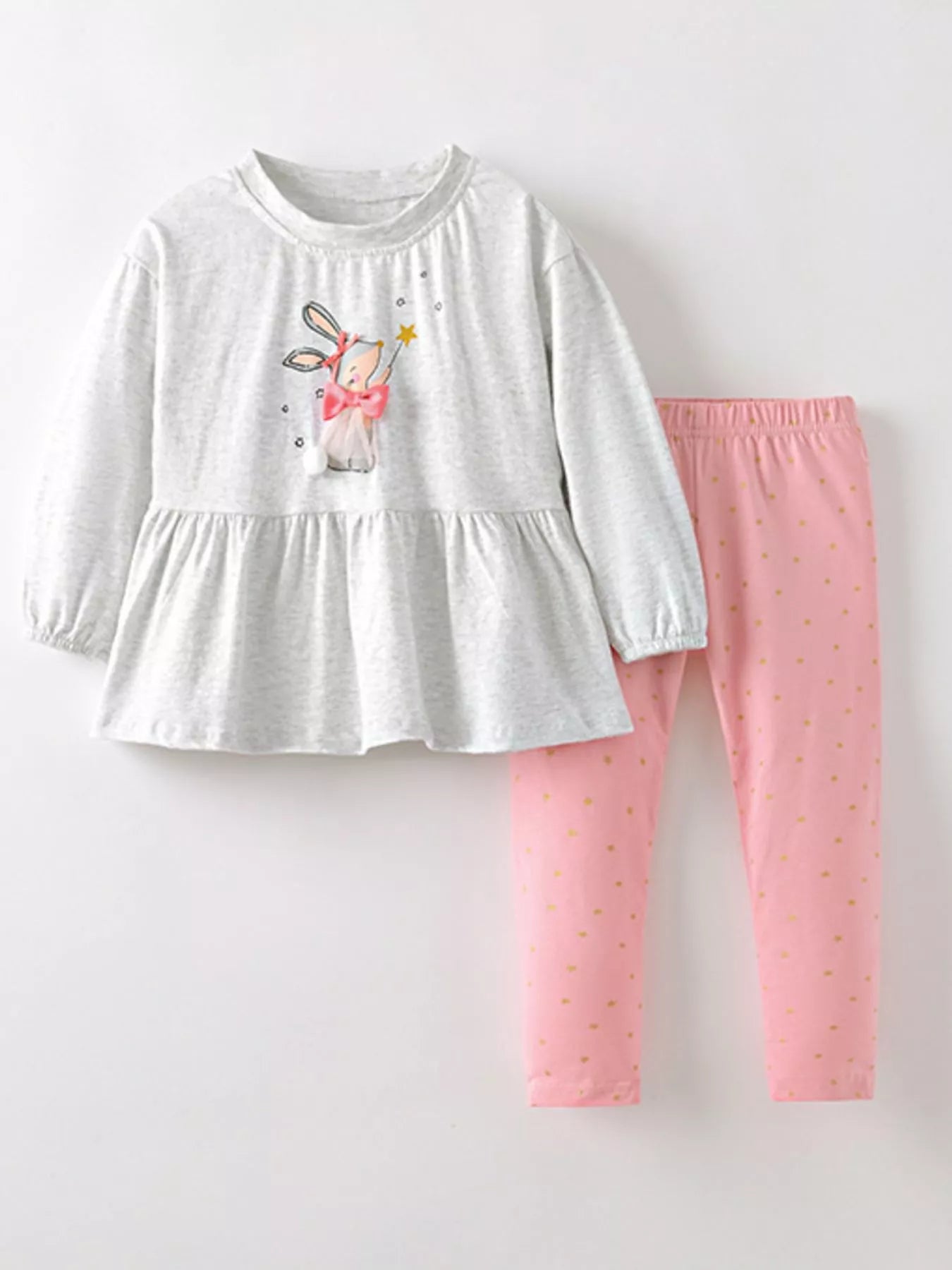 Children's Long Sleeve Top & Polka Dot Pants Set