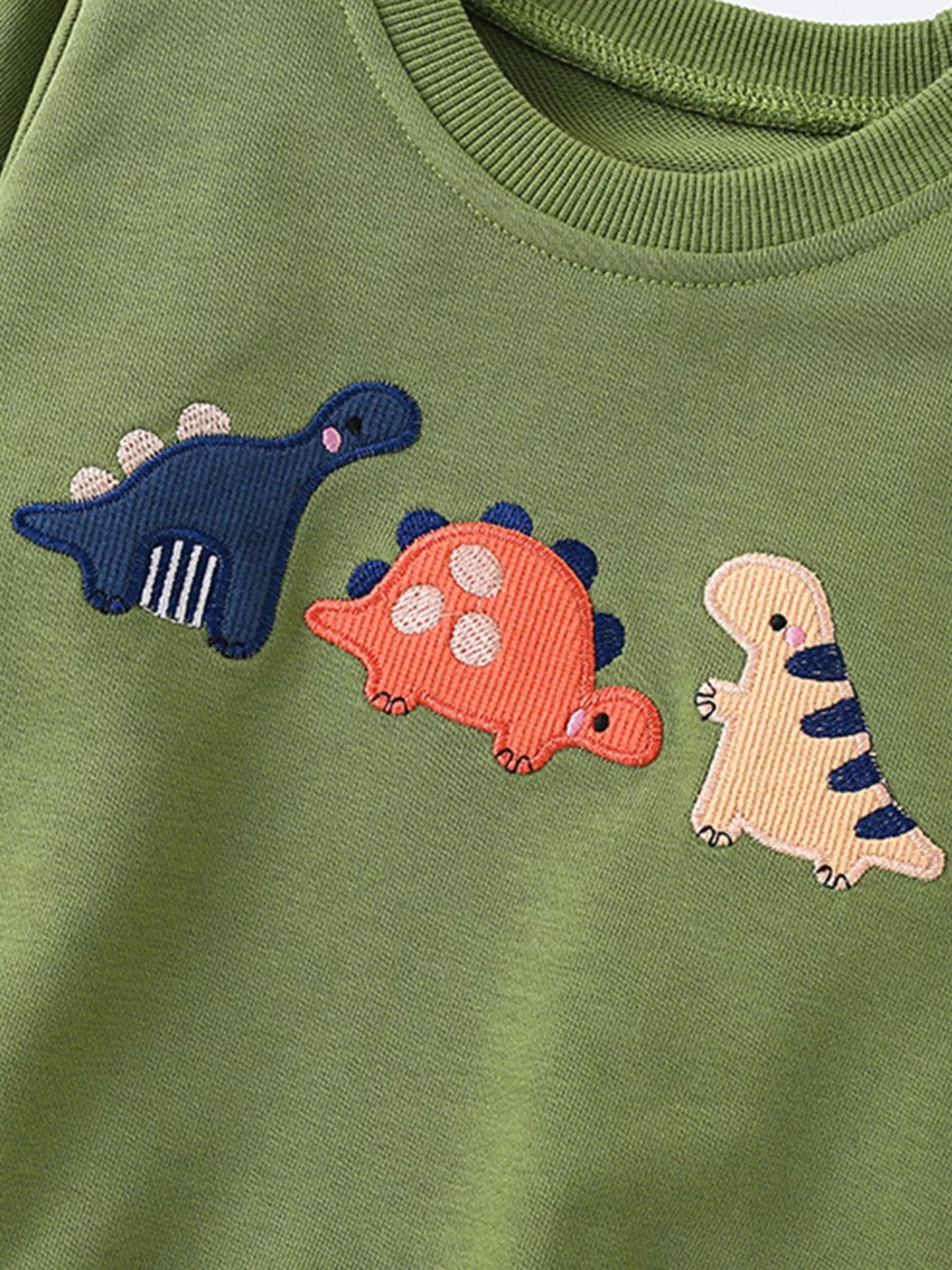 Children's Dinosaur Embroidered Sweatshirt and Pants Set