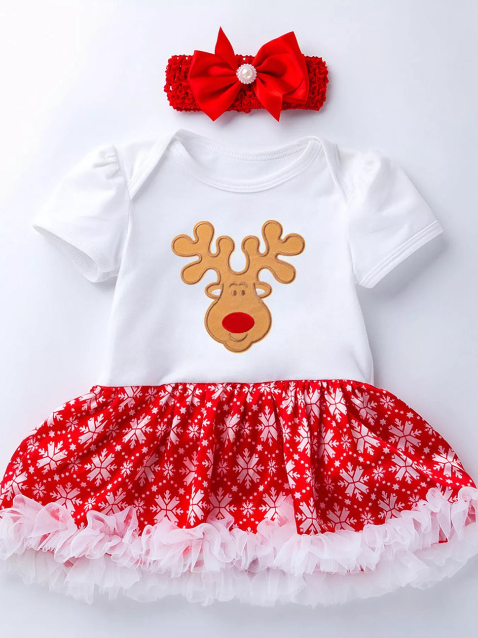 Children's Christmas One Piece Dress with Headband