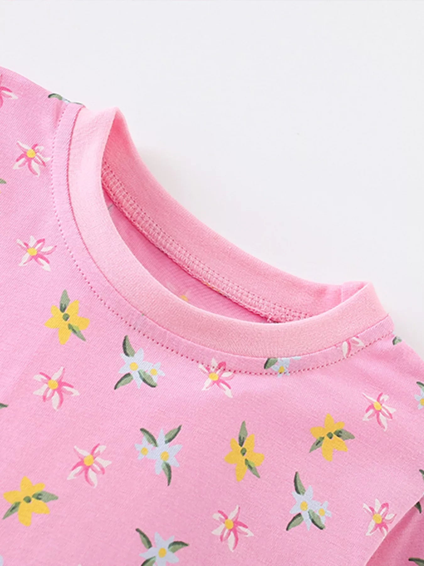 Children's Floral Print Long Sleeve Top and Pants Set