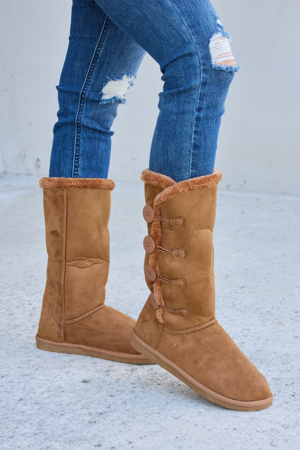 Forever Link Warm Fur Lined Flat Boots | Alfadarling