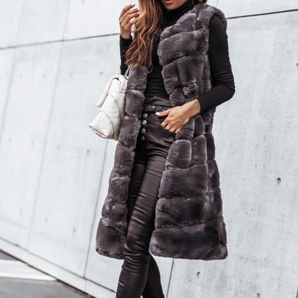 Autumn Winter Women's Faux Fur Vest Jacket