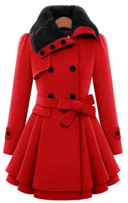 Women's Winter Slim Long Wool Sherpa Coat