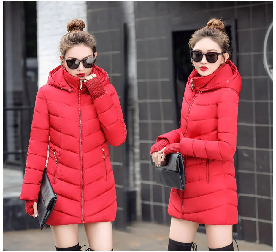 Slim Women Winter Jacket - Warm Cotton Padded Coat